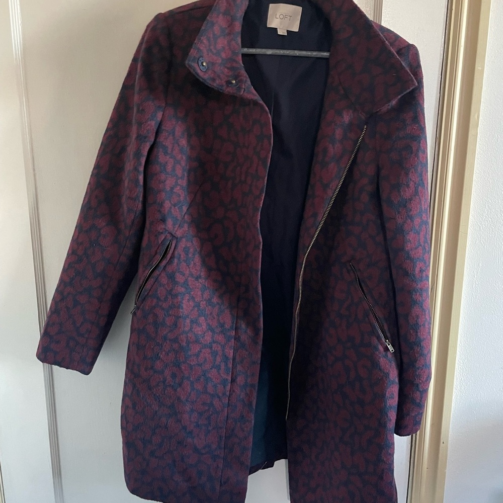 LOFT pea coat with adorable spot pattern.
